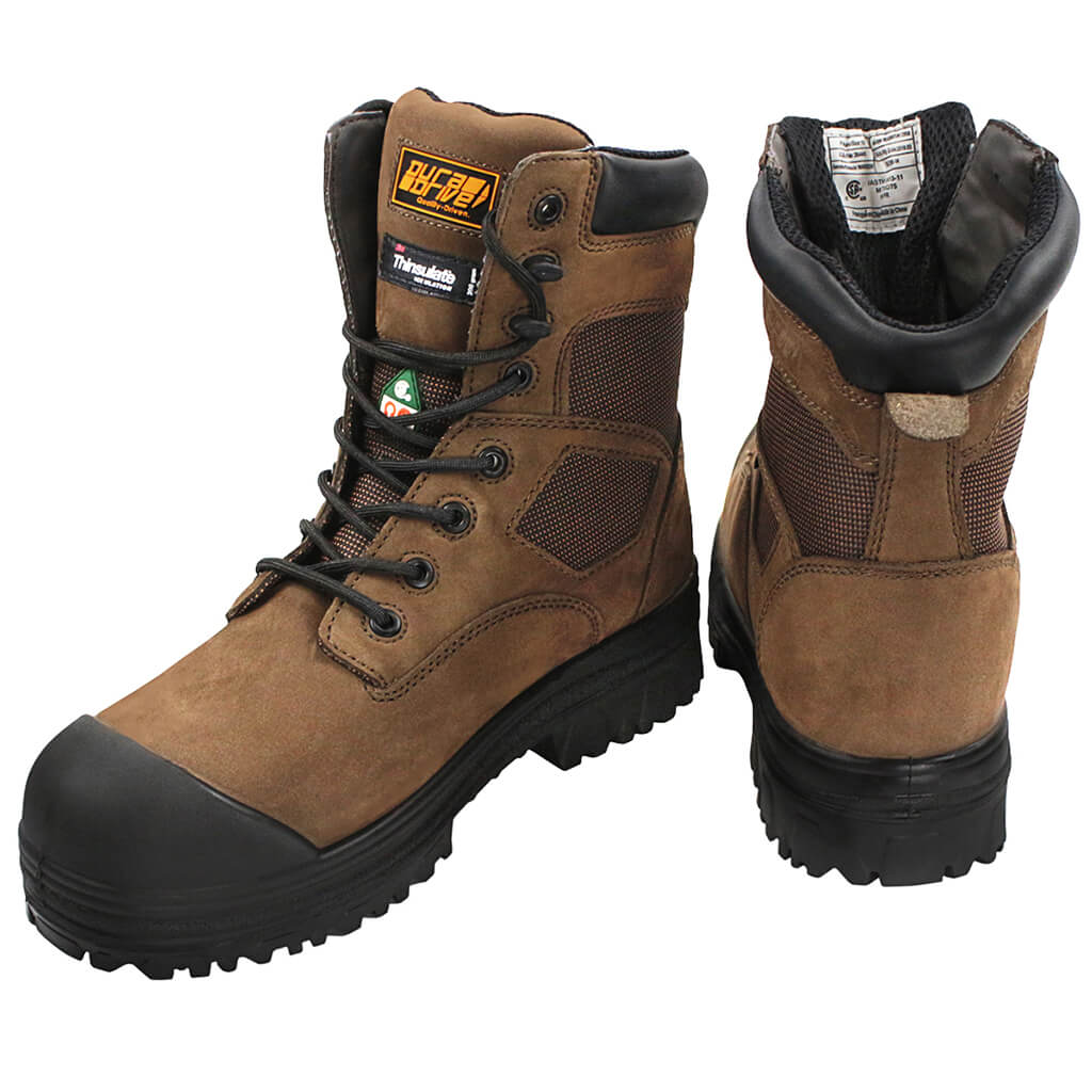 DuraDrive Men's CSA RESONATOR 8 in. Brown Composite Toe Two Tone Cow Nubuck Waterproof Work Boots