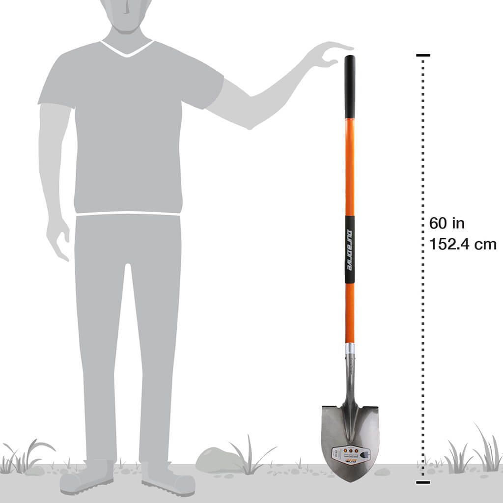 DuraDrive 60 in. Fibreglass Round Point Digging Shovel