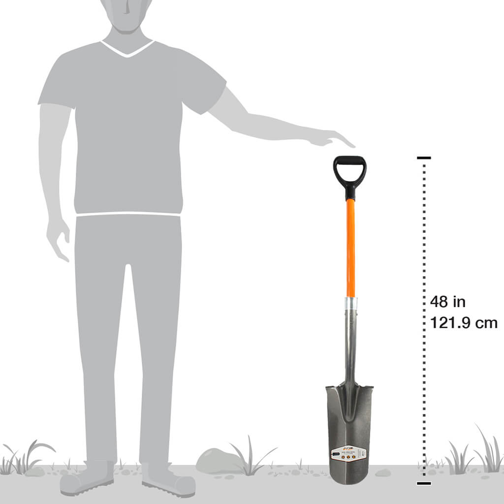 DuraDrive 48 in. Fibreglass D-Handle Drain Spade Shovel