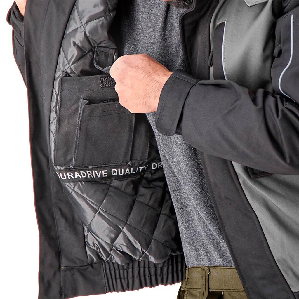 DuraDrive Men's TRADESMAN Grey and Black Two Tone Hooded Jacket