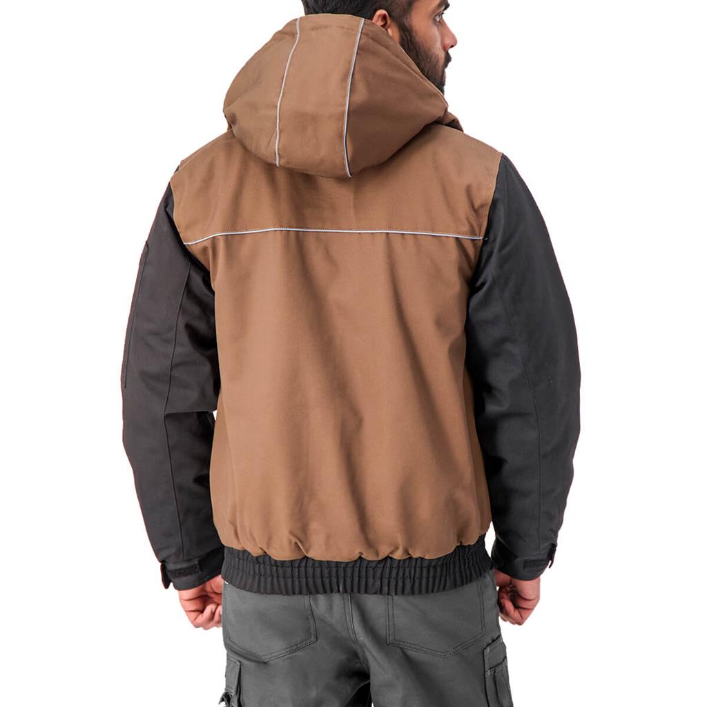 DuraDrive Men's TRADESMAN Timber and Black Two Tone Hooded Jacket