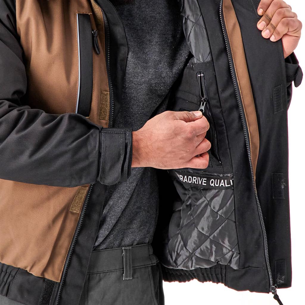 DuraDrive Men's TRADESMAN Timber and Black Two Tone Hooded Jacket