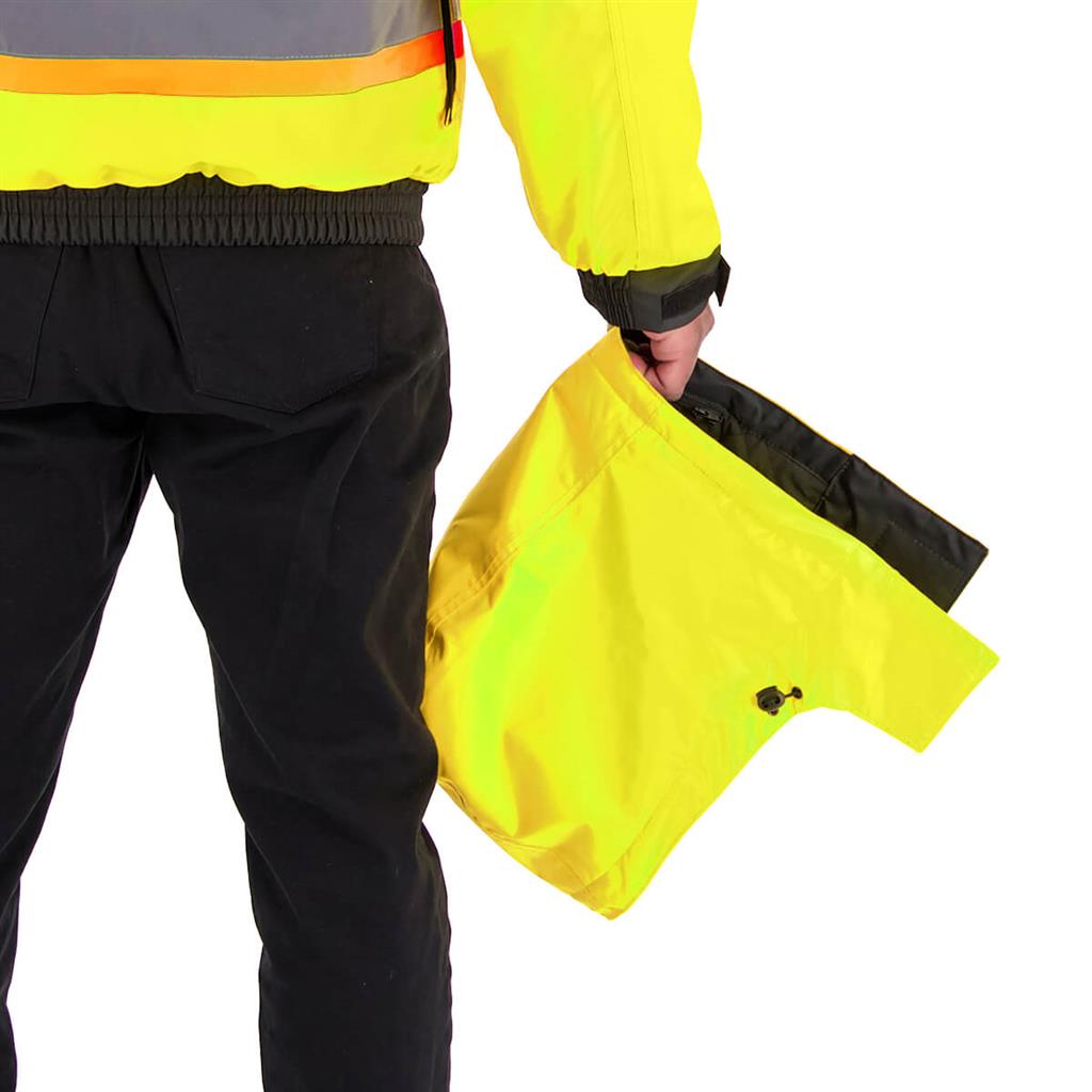 DuraDrive Men's Yellow Basic 6-in-1 Hi-Vis Insulated Safety Traffic Winter Jacket