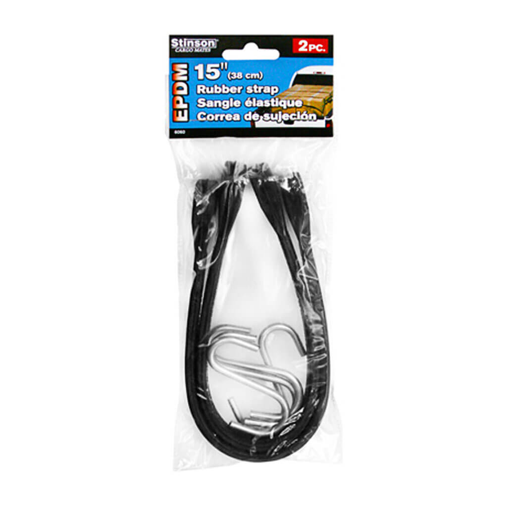 Stinson EPDM 15 in. Rubber Tie-Down Strap (2-Pack)