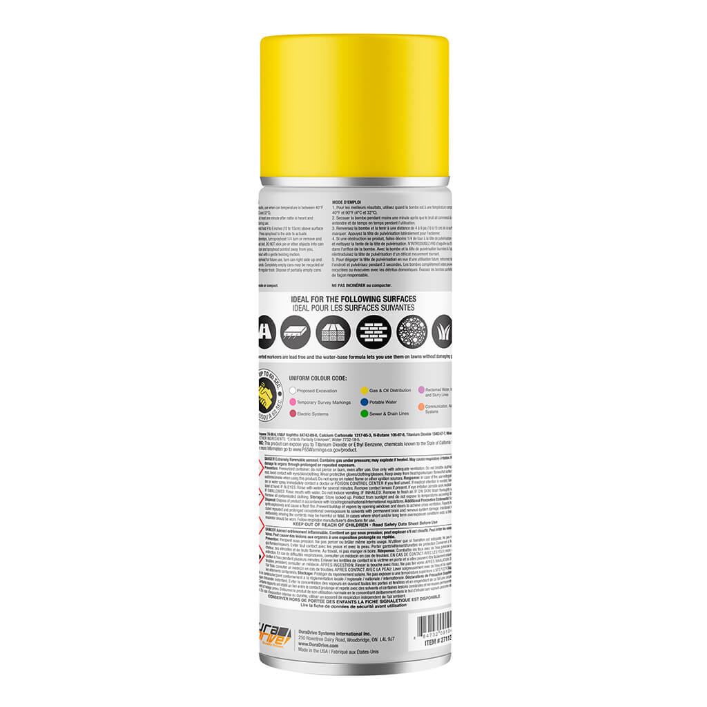 DuraDrive 16 oz. Yellow Inverted Marking Spray Paint