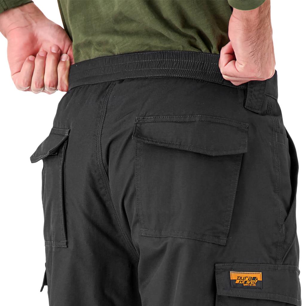 DuraDrive Men's Black Fleece Lined Double Knee Utility Work Pants