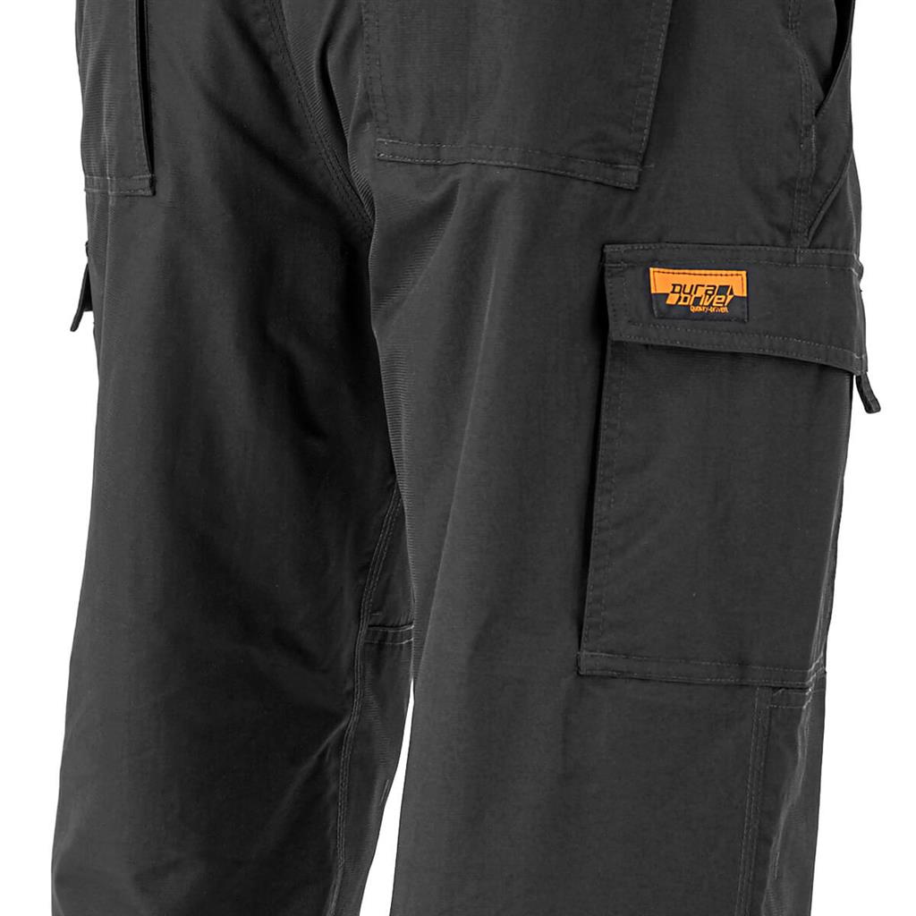 DuraDrive Men's Black Fleece Lined Double Knee Utility Work Pants