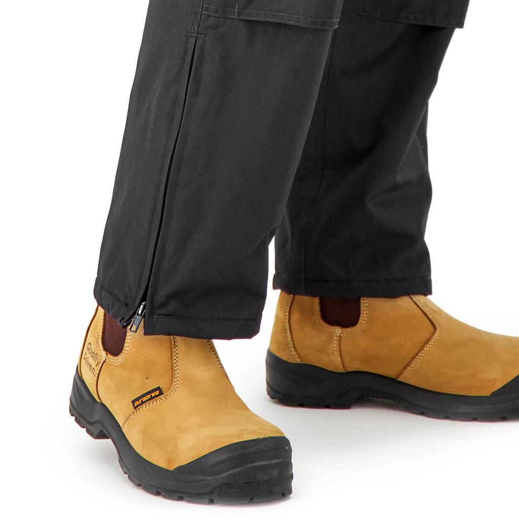 DuraDrive Men's Black Fleece Lined Double Knee Utility Work Pants