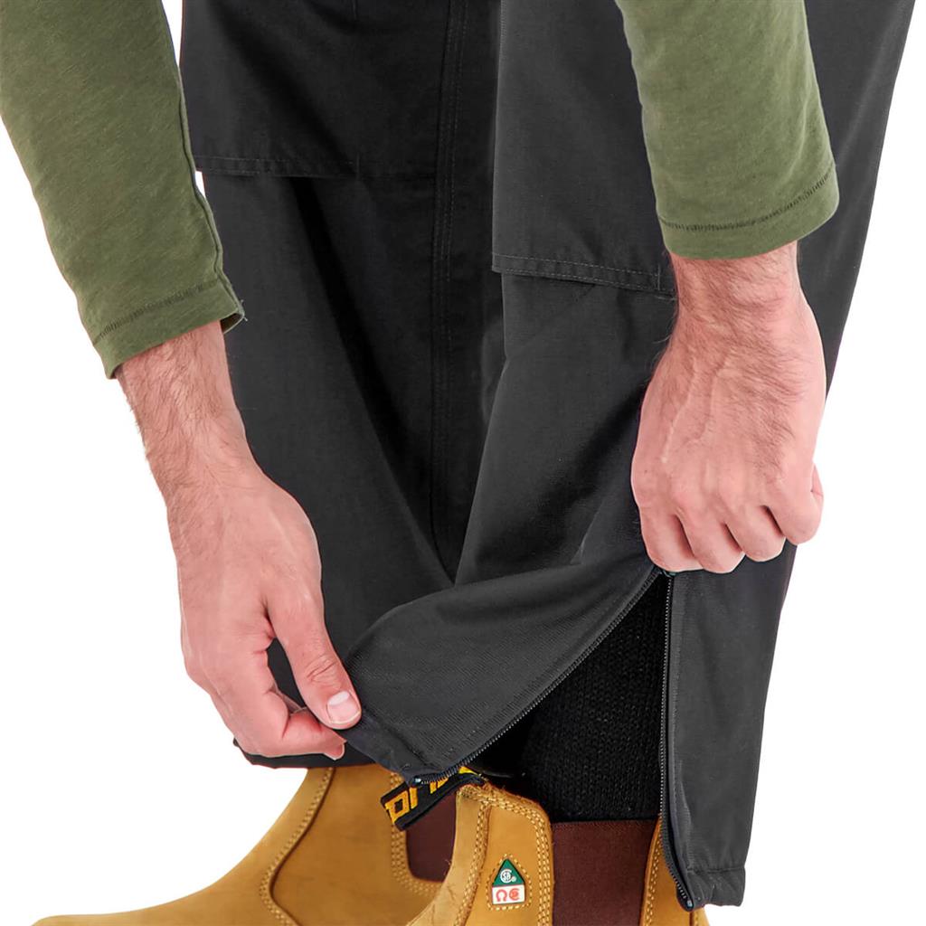 DuraDrive Men's Black Fleece Lined Double Knee Utility Work Pants