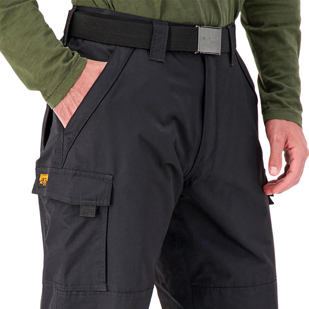 DuraDrive Men's Black Fleece Lined Double Knee Utility Work Pants