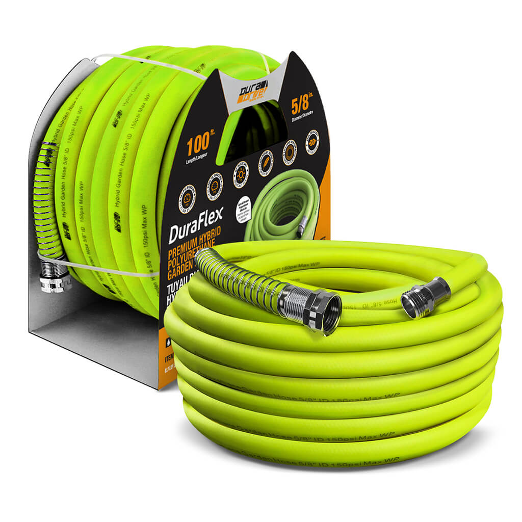 DuraDrive LG58100F 5/8 in. x 100 ft. Lime Hybrid Polyurethane Garden Hose