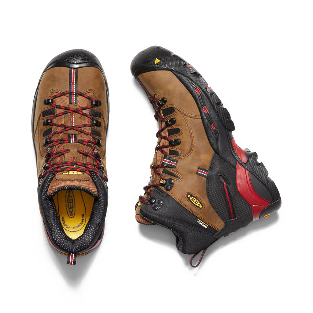 KEEN 1020096 Men's CSA 6 in. Brown/Red Hamilton Carbon Fibre Toe Waterproof Safety Work Boots