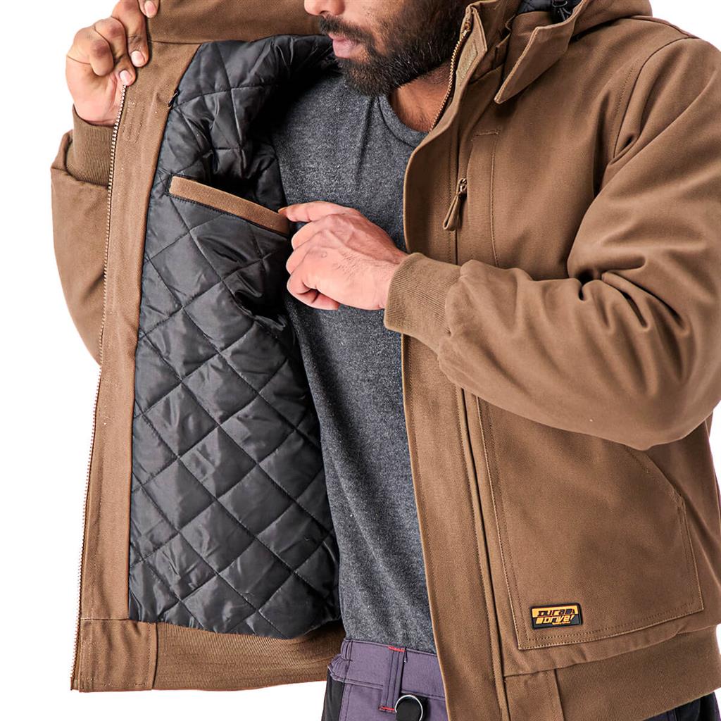 DuraDrive Men's Timber Insulated Canvas Hooded Work Jacket