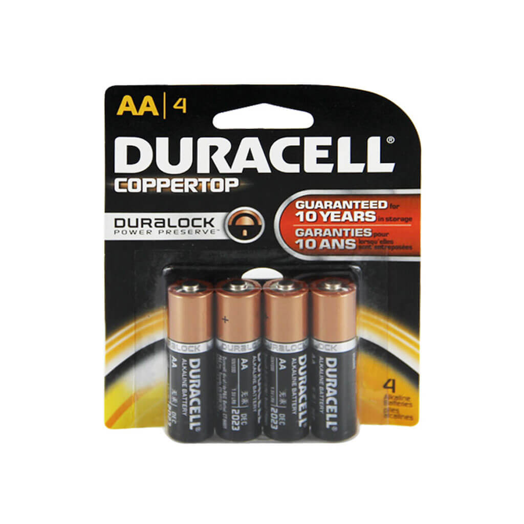 DURACELL MN1500B4Z Alkaline 1.5-Volt COPPERTOP AA Battery (4-Pack)