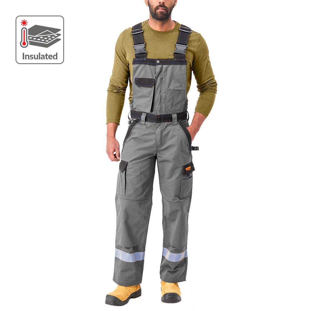 DuraDrive Men's TRADESMAN Grey Two Tone Insulated Overall with Hi-Vis Tape