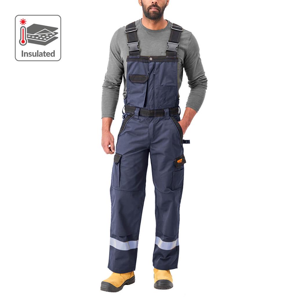 DuraDrive Men's TRADESMAN Navy Two Tone Insulated Overall with Hi-Vis Tape