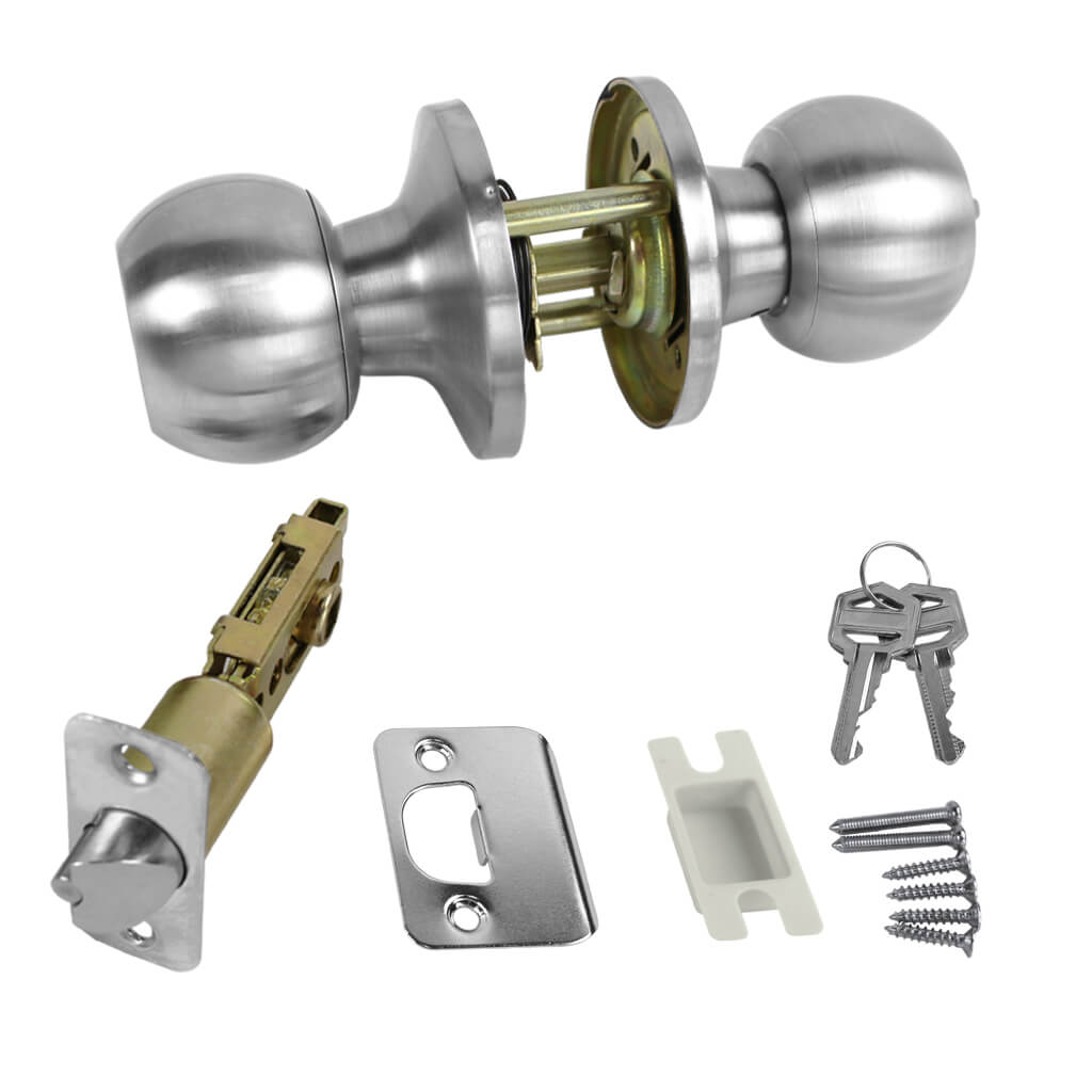Canaropa V3151BMKA-15M.11771 Satin Nickel Locking Entrance Door Knob Kit Keyed-Alike Tubular (13-Pieces)