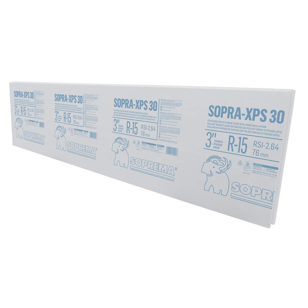 SOPRA XPS-30 3 in. x 24 in. x 96 in. Shiplap Four-Edge Extruded Polystyrene Rigid Insulation