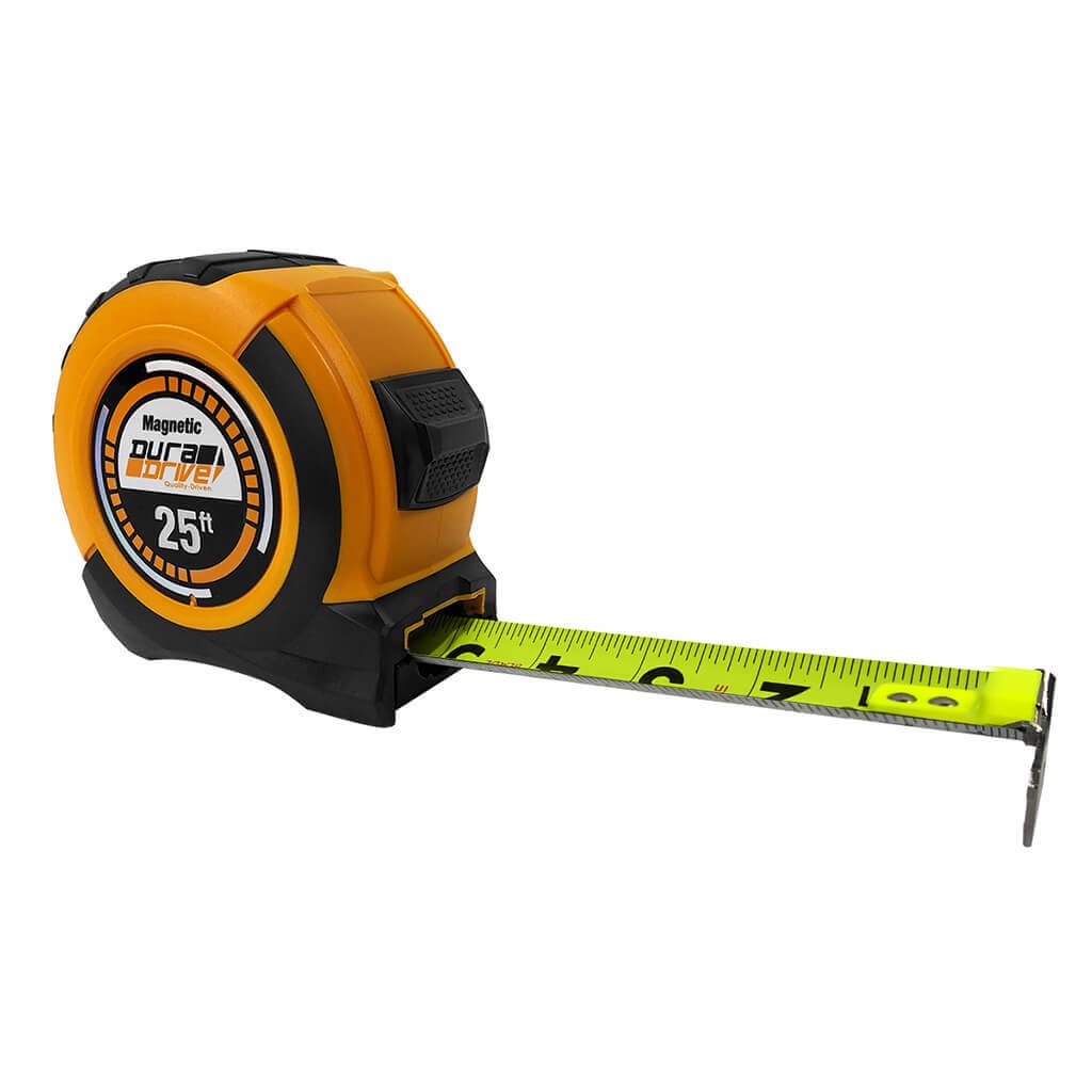 DuraDrive 25 ft. Hi-Vis Imperial EZ-Read Magnetic Double Side Dual Hook Tape Measure