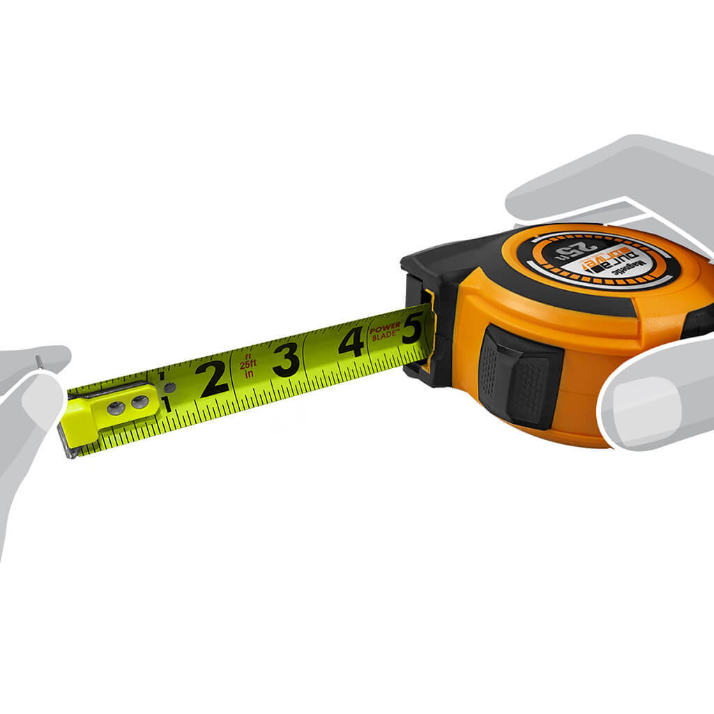 DuraDrive 25 ft. Hi-Vis Imperial EZ-Read Magnetic Double Side Dual Hook Tape Measure