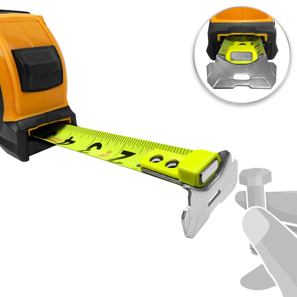 DuraDrive 25 ft. Hi-Vis Imperial EZ-Read Magnetic Double Side Dual Hook Tape Measure