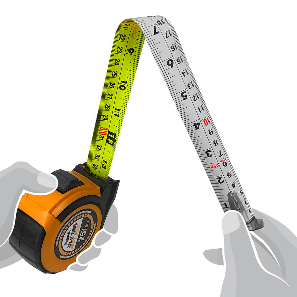 DuraDrive 25 ft./7.5m Hi-Vis Imperial/Metric EZ-Read Magnetic Double Side Dual Hook Tape Measure