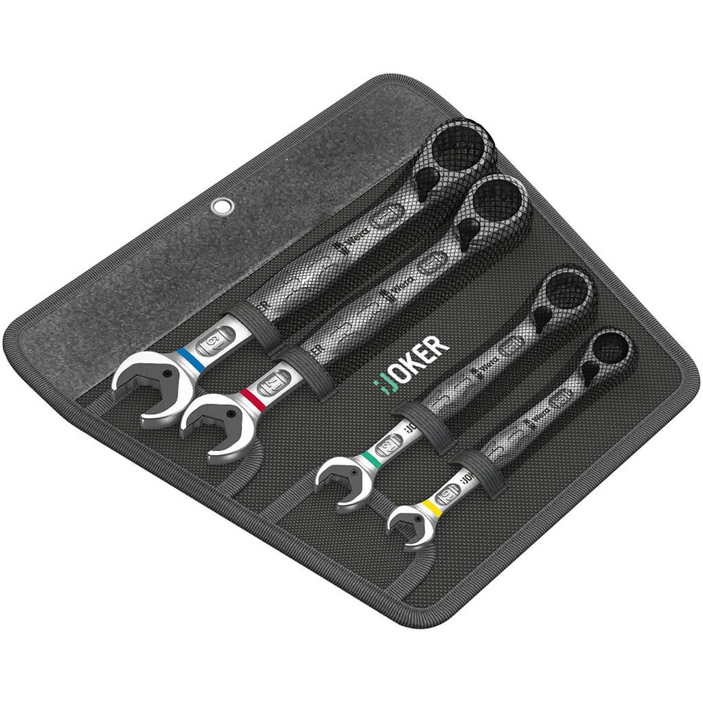 Wera 05020090001 Joker Switch Metric Ratcheting Combination Wrench Set (4-Piece)