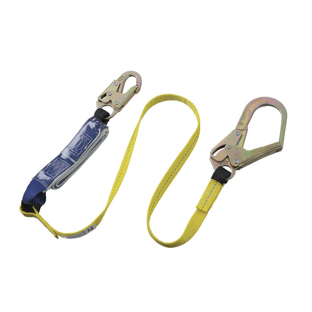 Peakworks SA-6402-6 6 ft. E6 Shock Absorbing Single Leg Fall Safety Lanyard with Snap and Form Hooks