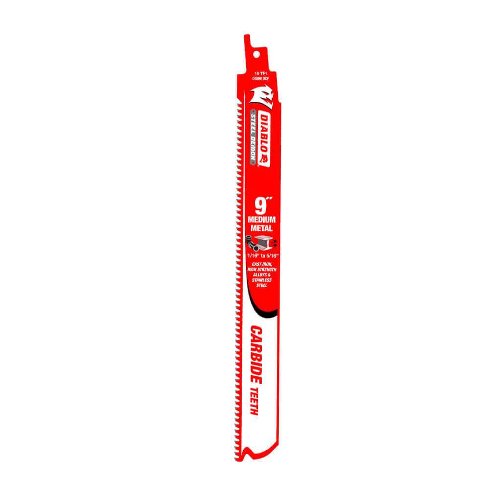Freud Diablo DS0910CF3 Steel Demon 9 in. 10-TPI Carbide-Tipped Medium Metal Cutting Reciprocating Saw Blade (3-Pack)