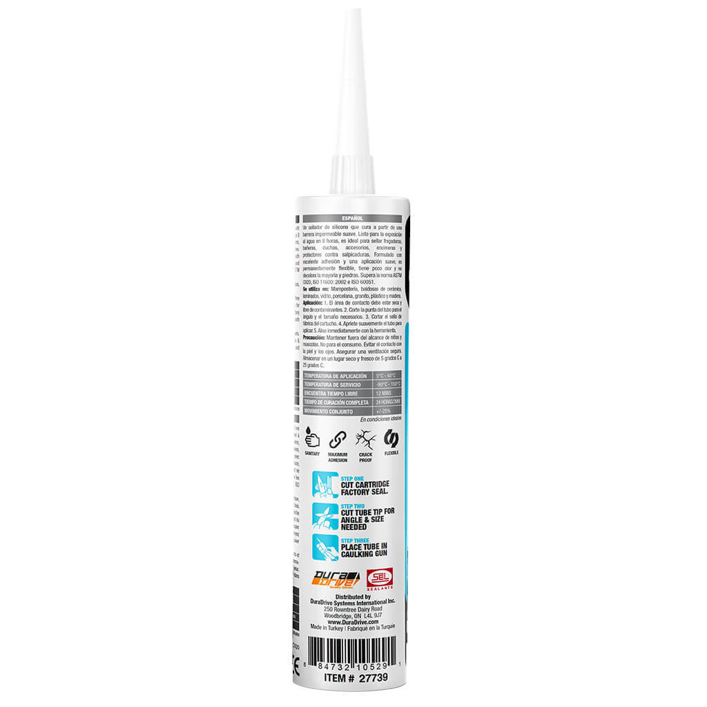 Selsil 280mL White Kitchen and Bath Silicone Sealant