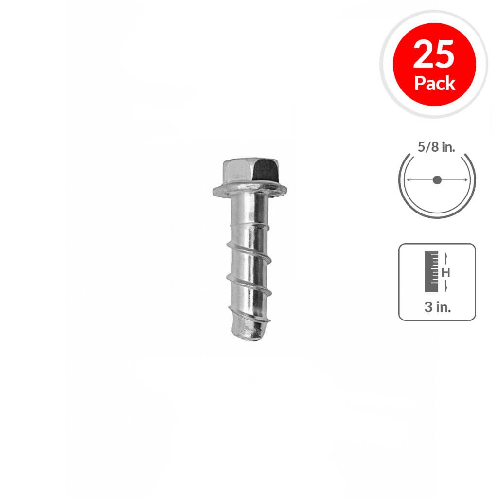 DEWALT PFM1411540 5/8 in. x 3 in. Screw-Bolt+ High Performance Screw Anchor (25-Pack)