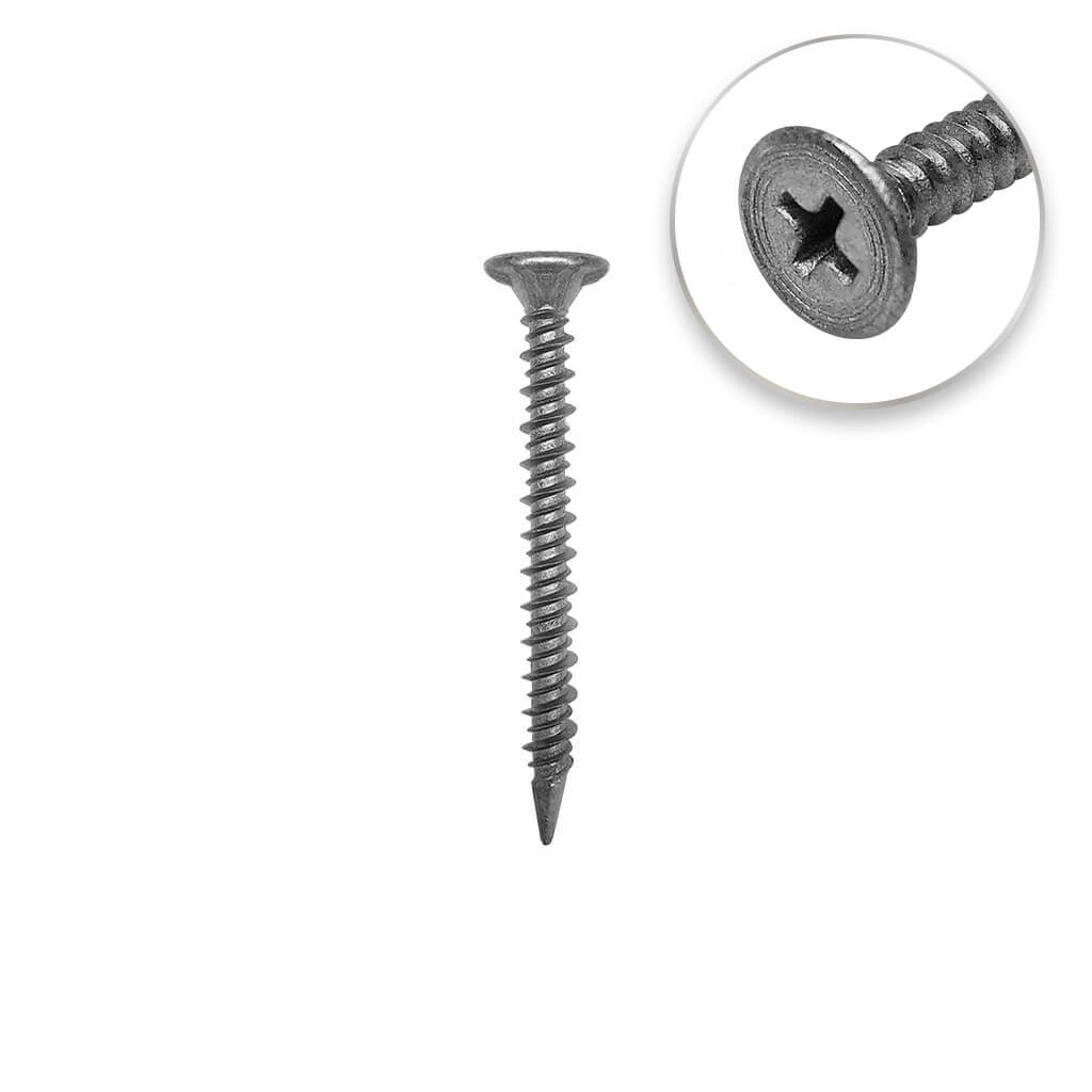 DuraDrive #8 x 1-5/8 in. Grey Coated Flat Head Phillips Drive Type 2 Spoon Point Cement Board Screws (150-Jug)