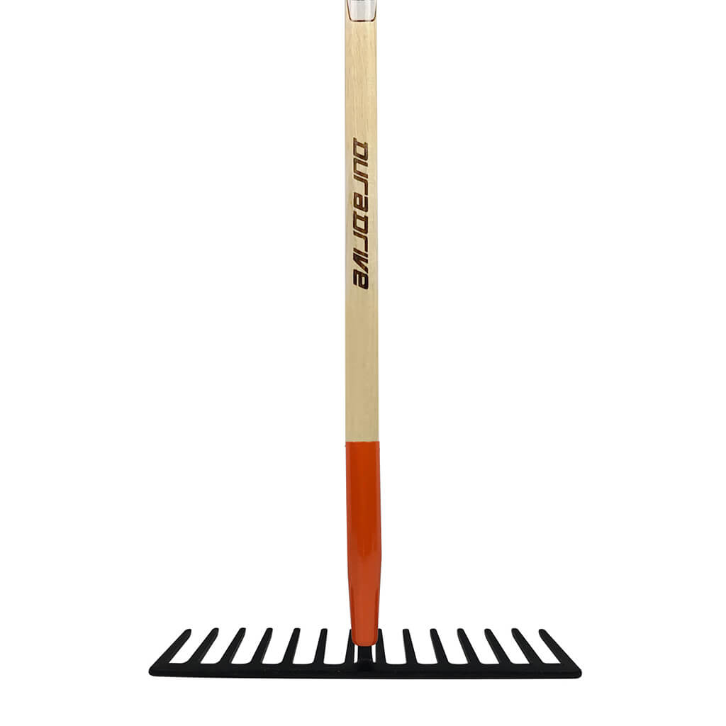 DuraDrive 60 in. 14-Tine Wood Handle Forged Steel Level Rake