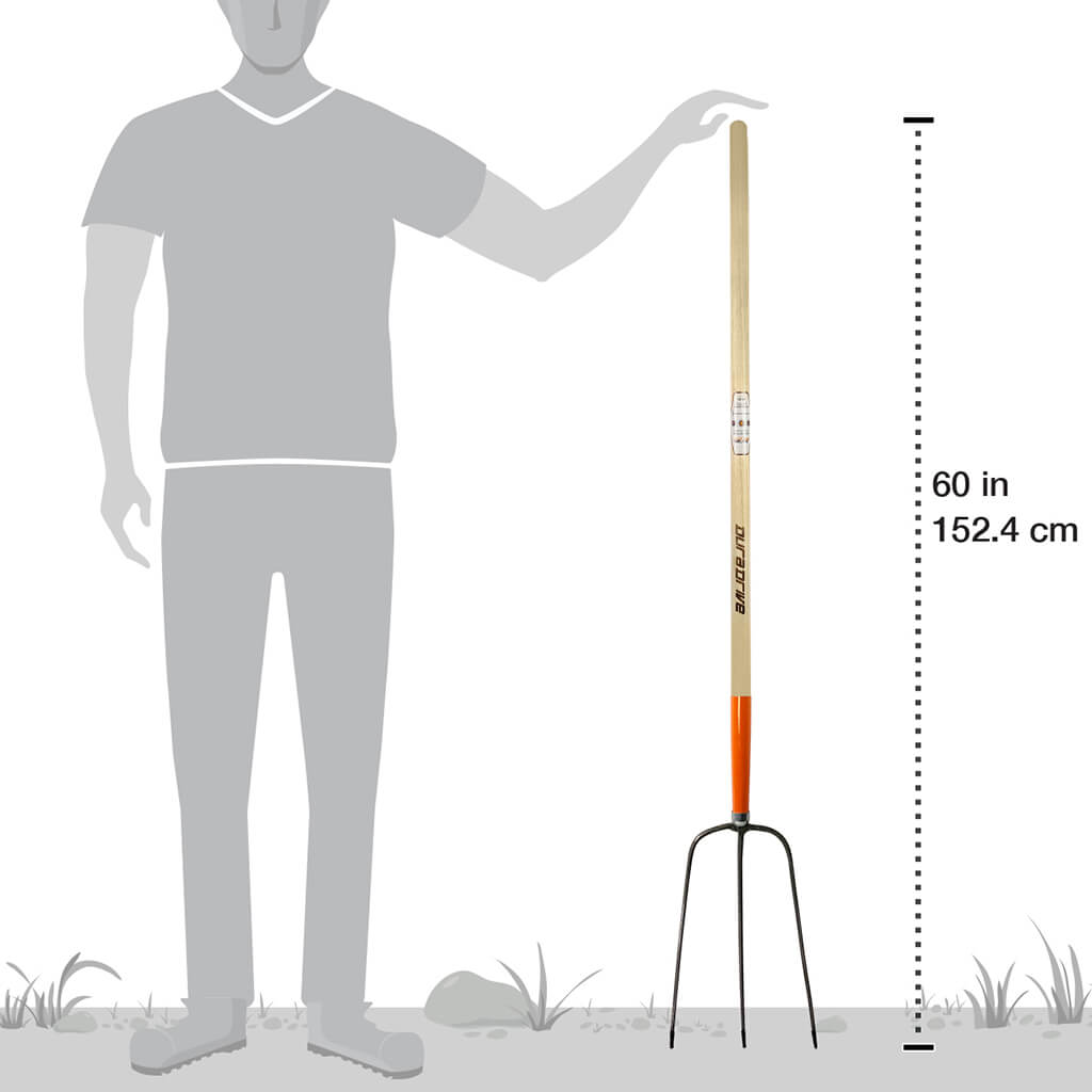 DuraDrive 48 in. 3-Tine Long Wood Handle Hay Fork