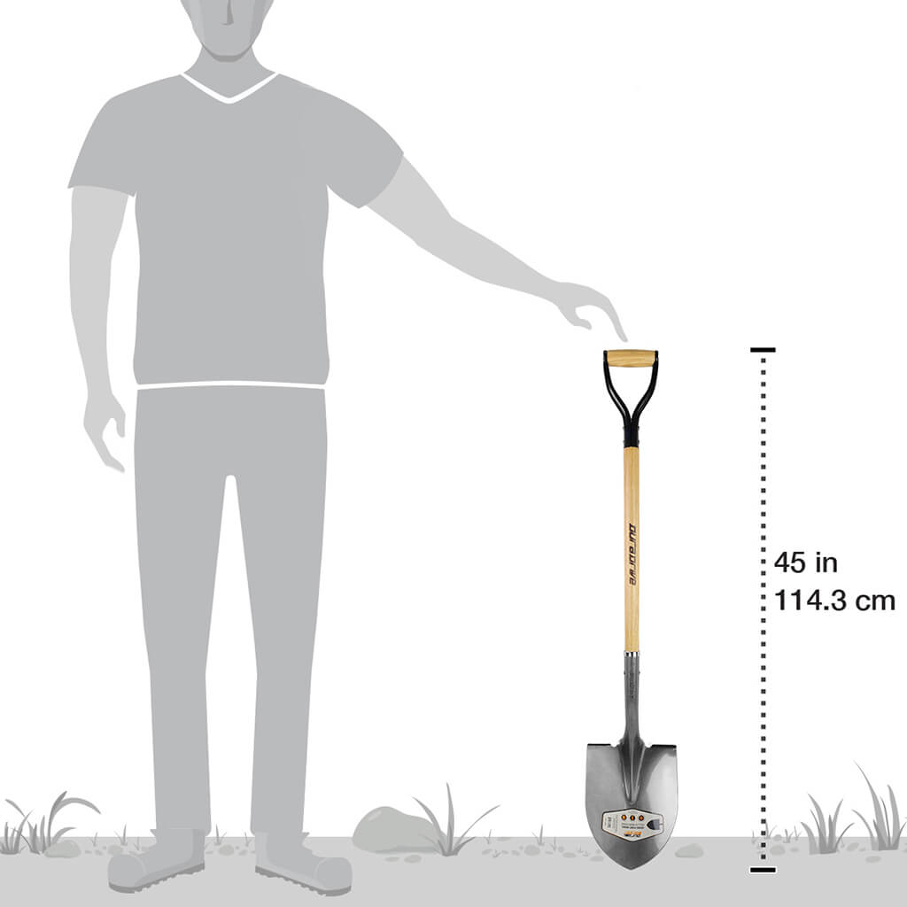 DuraDrive 35 in. Ash Wood D-Handle Round Point Shovel