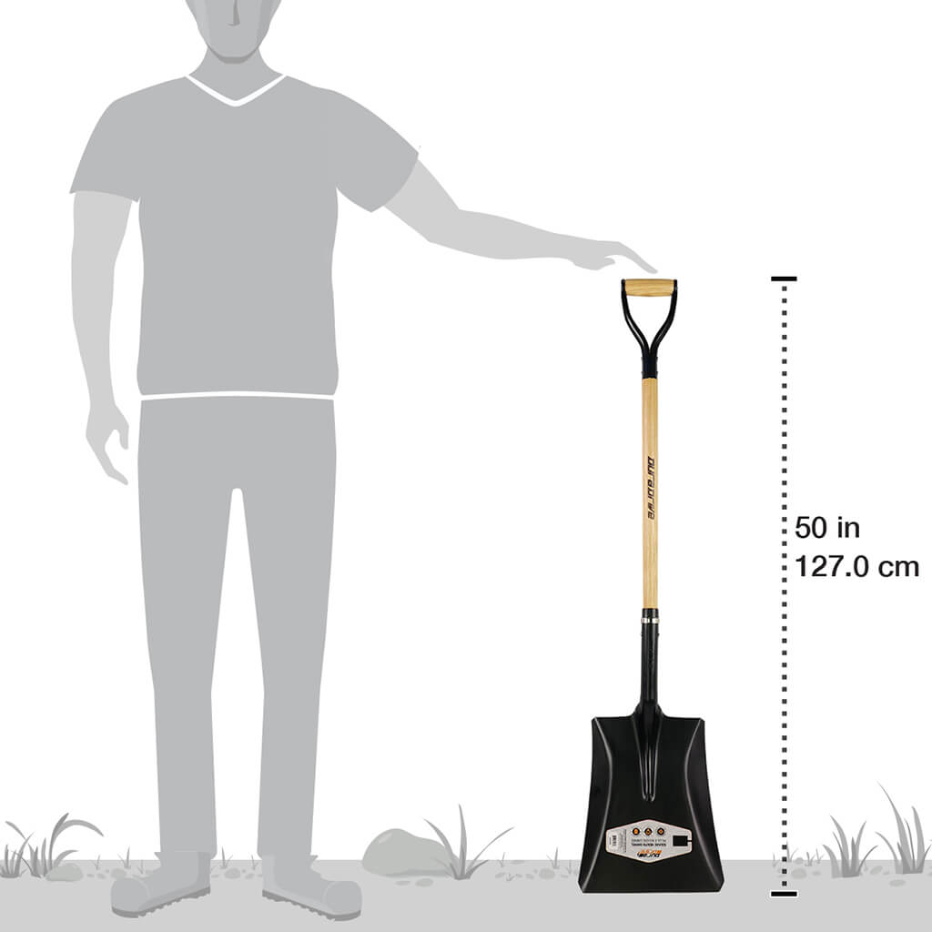 DuraDrive 51 in. Ash Wood D-Handle Square Mouth Shovel