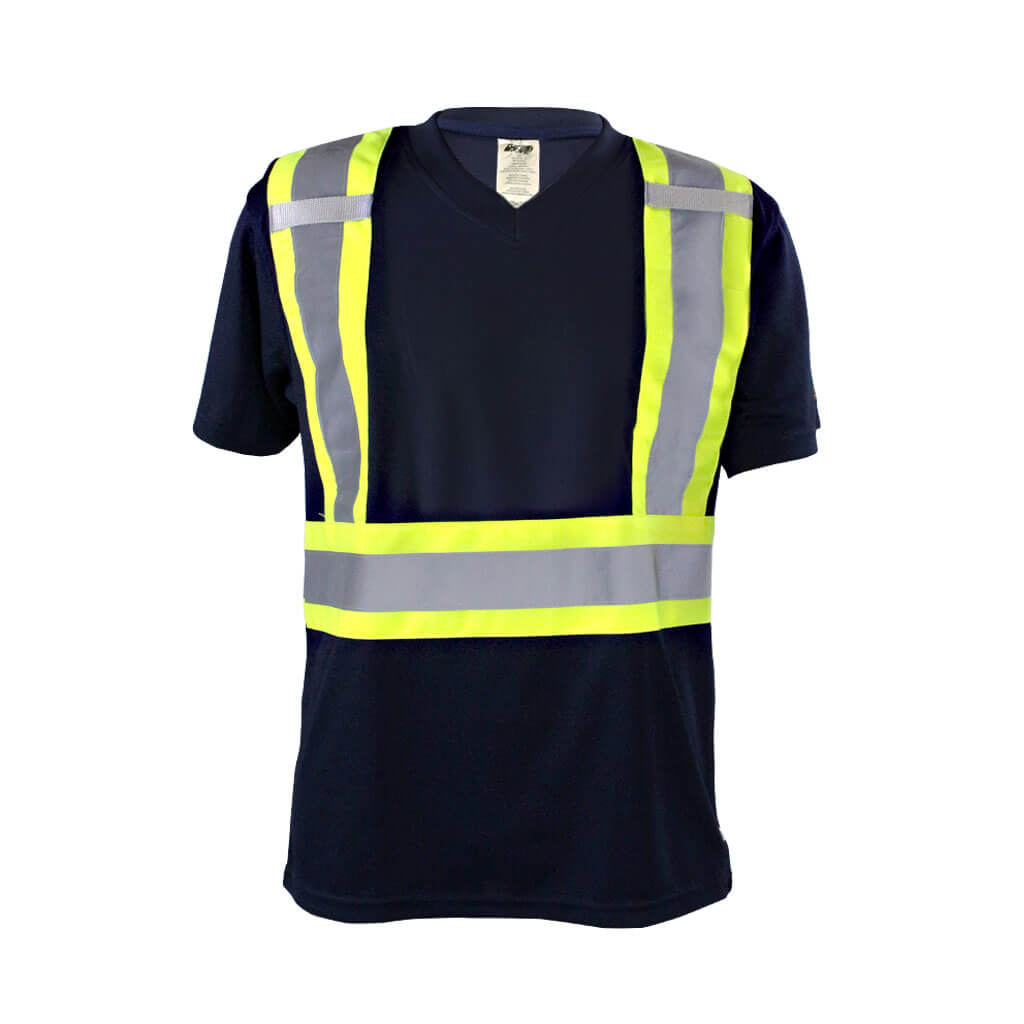 DuraDrive Men's Navy Hi-Vis Cooling Mesh Short Sleeve Safety T-Shirt