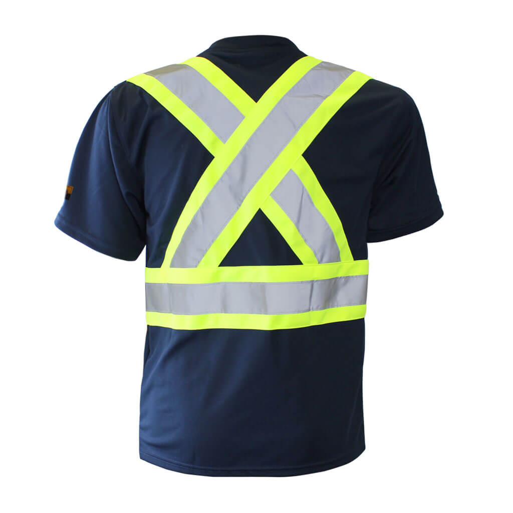 DuraDrive Men's Navy Hi-Vis Cooling Mesh Short Sleeve Safety T-Shirt