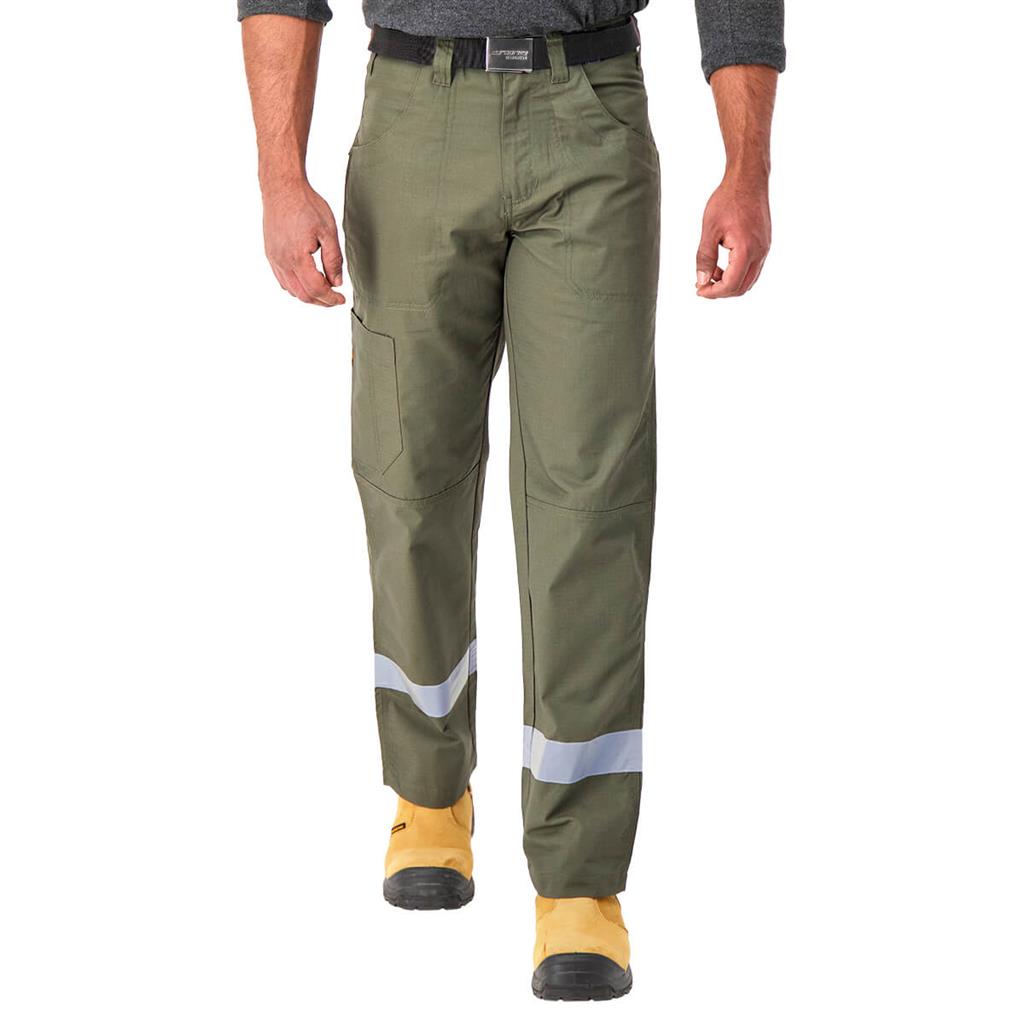 DuraDrive Men's Moss Green Hi-Vis Ripstop Carpenter Work Pants