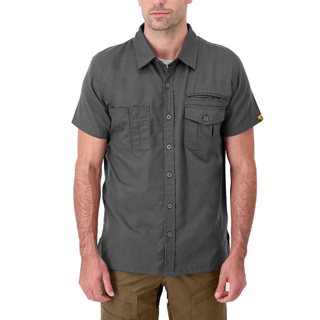DuraDrive Men's Dark Grey Short Sleeve Ripstop Work Shirt