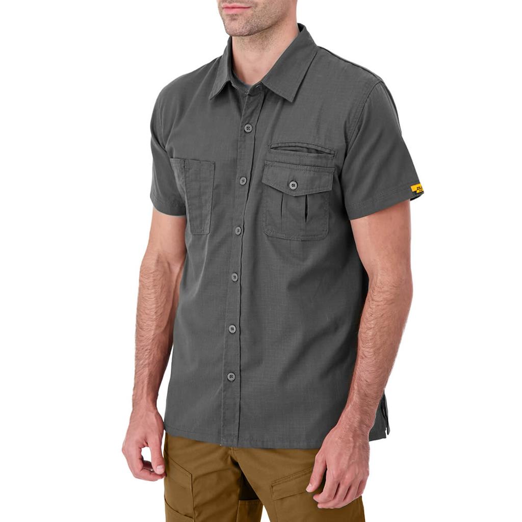 DuraDrive Men's Dark Grey Short Sleeve Ripstop Work Shirt