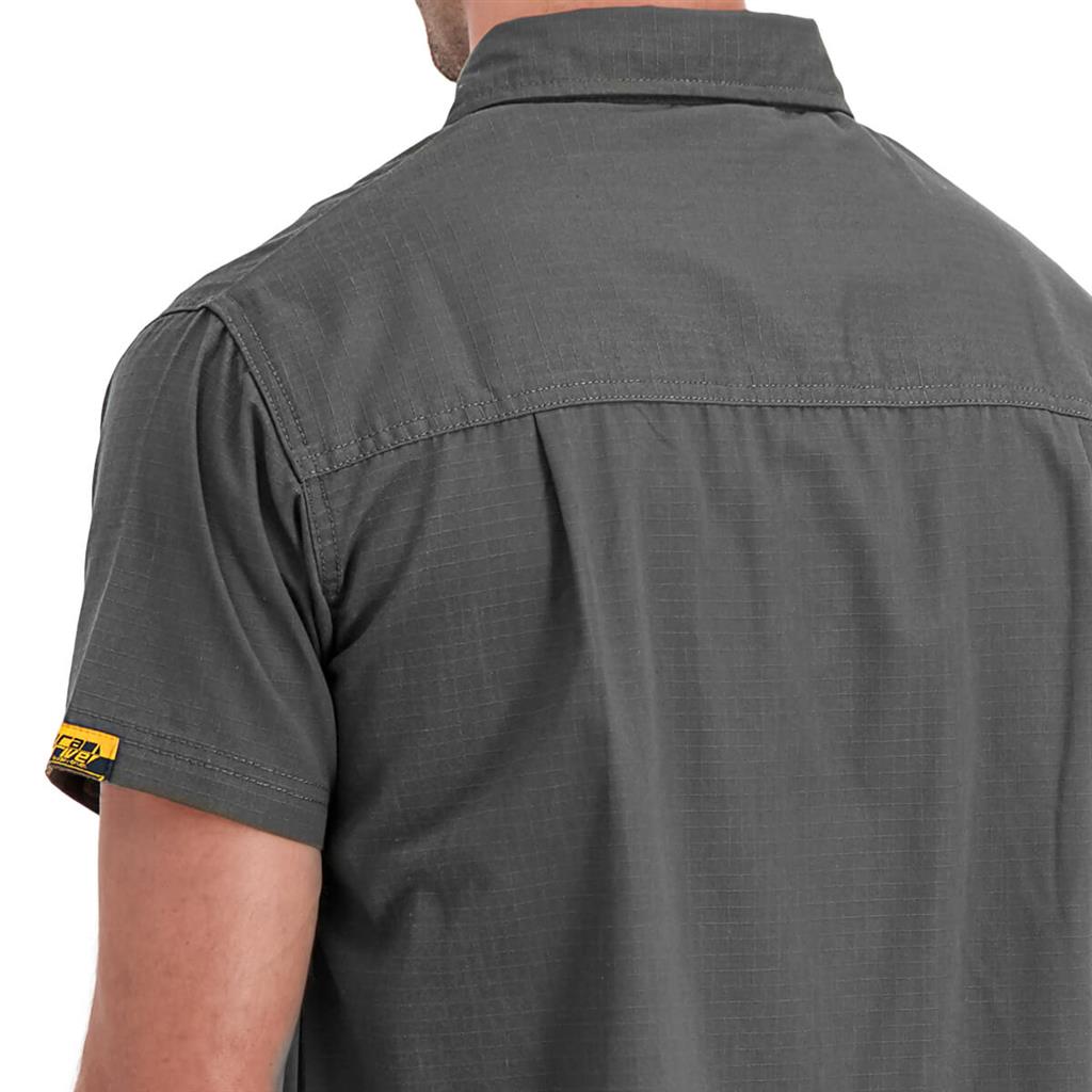 DuraDrive Men's Dark Grey Short Sleeve Ripstop Work Shirt