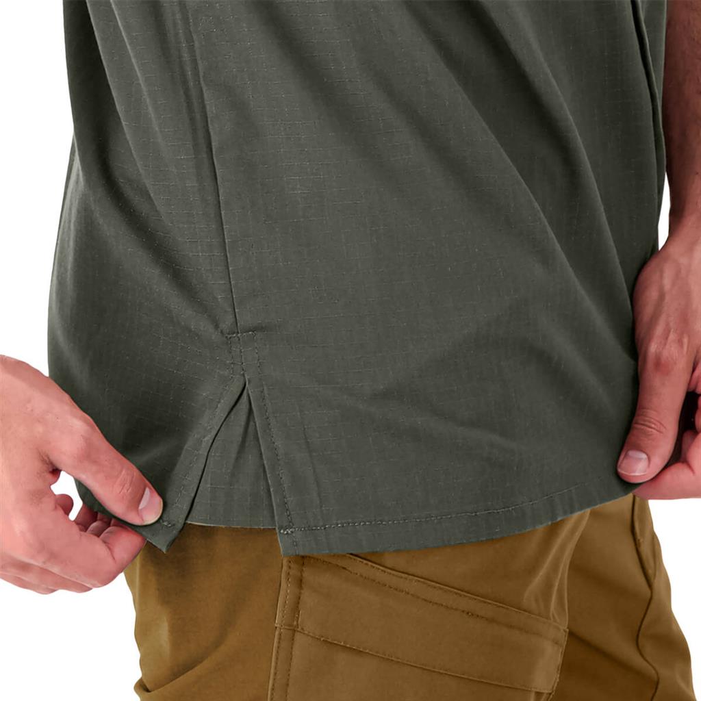 DuraDrive Men's Moss Green Ripstop Short Sleeve Button Work Shirt