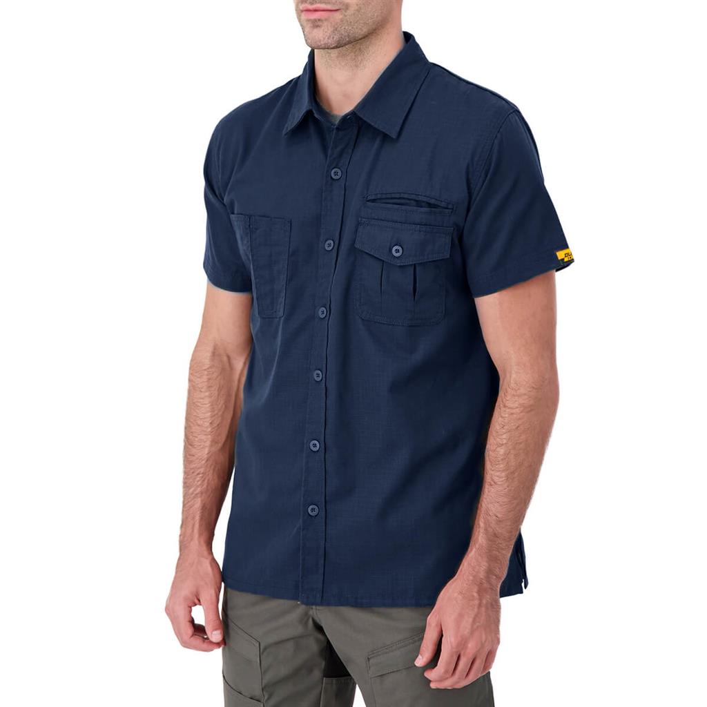DuraDrive Men's Navy Short Sleeve Ripstop Work Shirt
