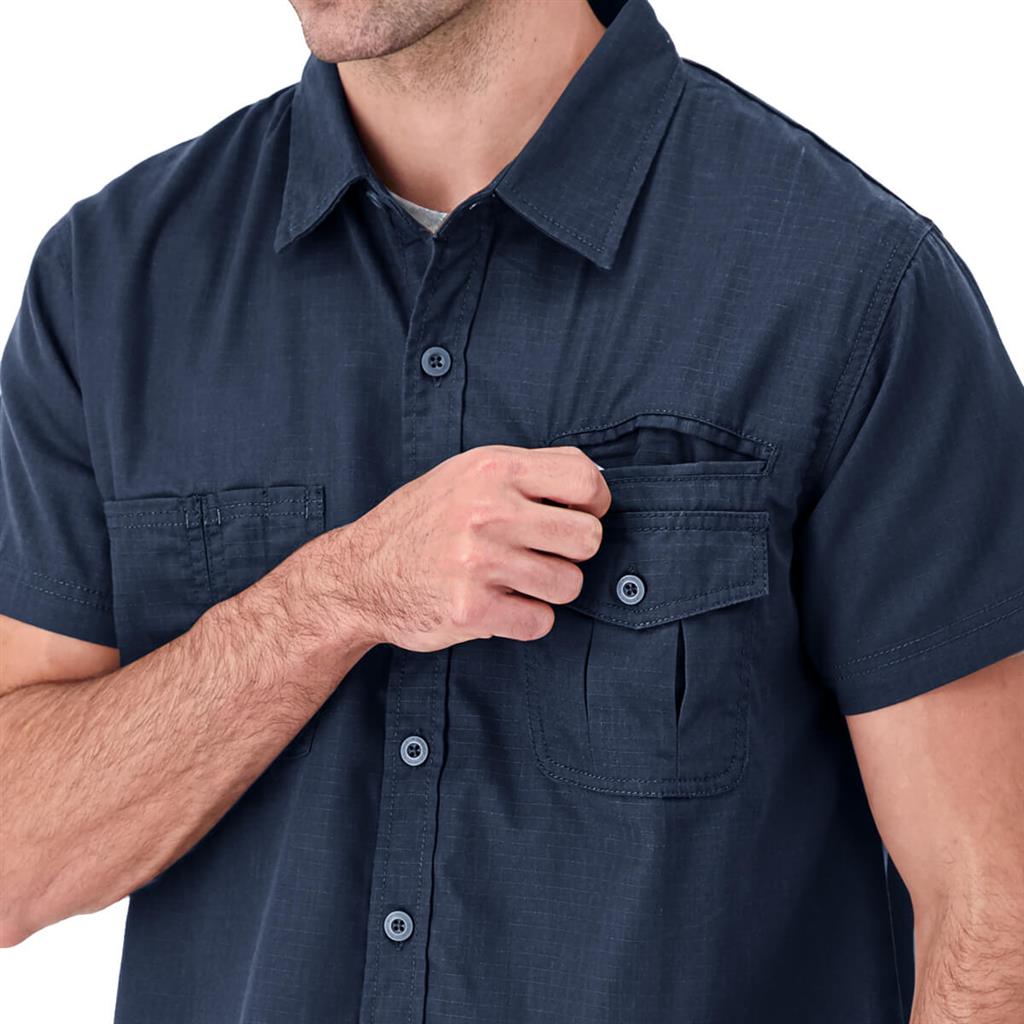DuraDrive Men's Navy Short Sleeve Ripstop Work Shirt