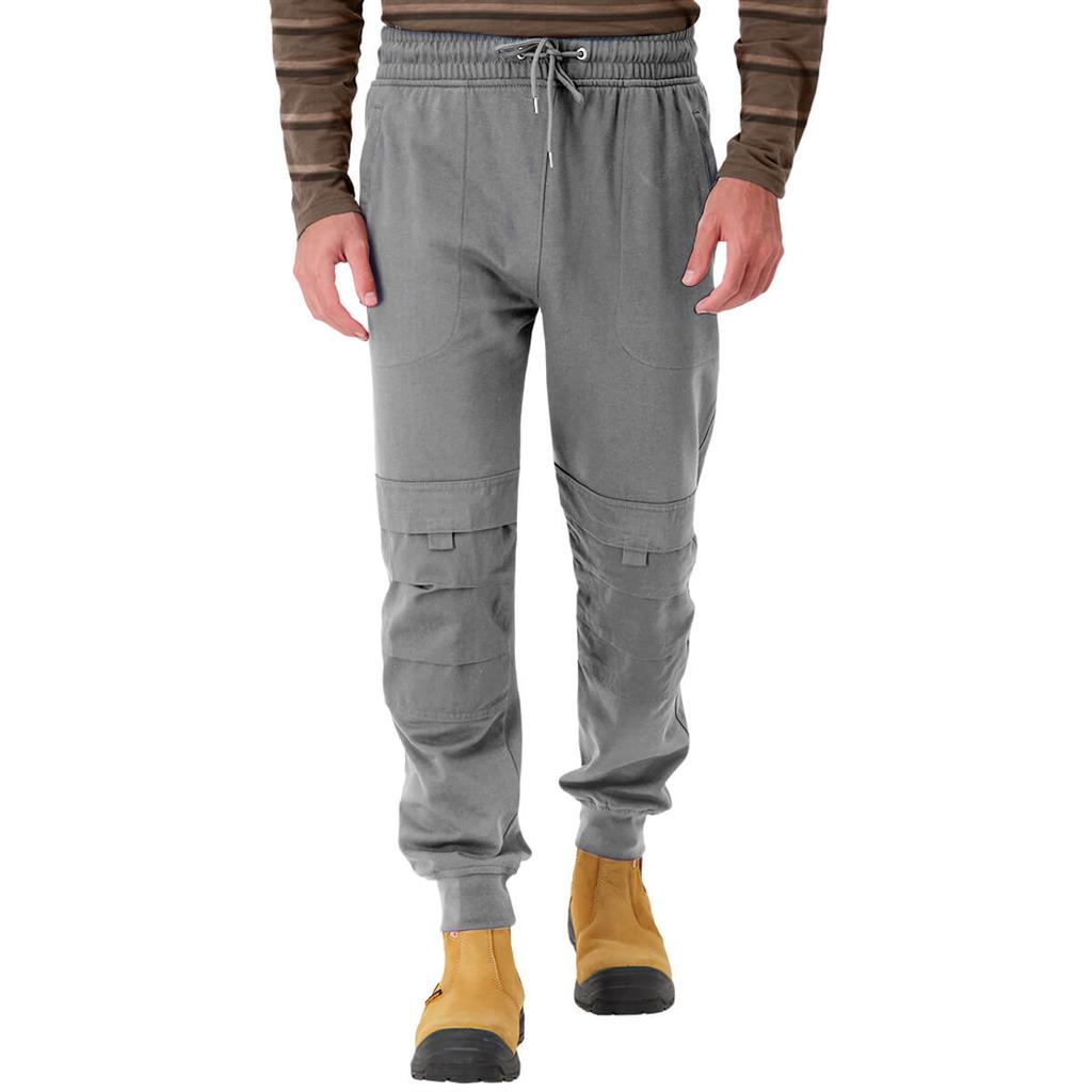 DuraDrive Men's VAGABOND Grey Jogger Work Pants with Knee-Pad Pockets