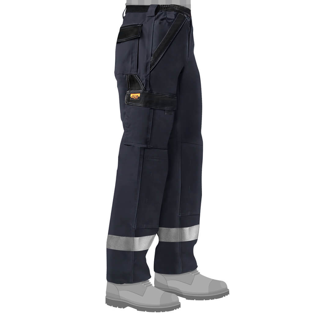 DuraDrive Men's TRADESMAN Navy Hi-Vis Two Tone Work Pants