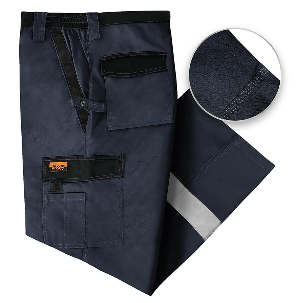 DuraDrive Men's TRADESMAN Navy Hi-Vis Two Tone Work Pants