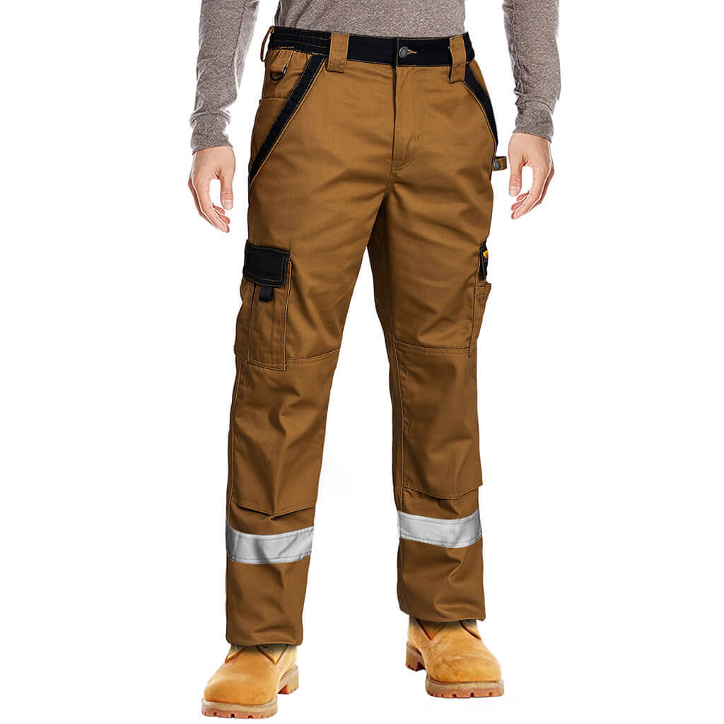 DuraDrive Men's TRADESMAN British Tan Hi-Vis Two Tone Work Pants