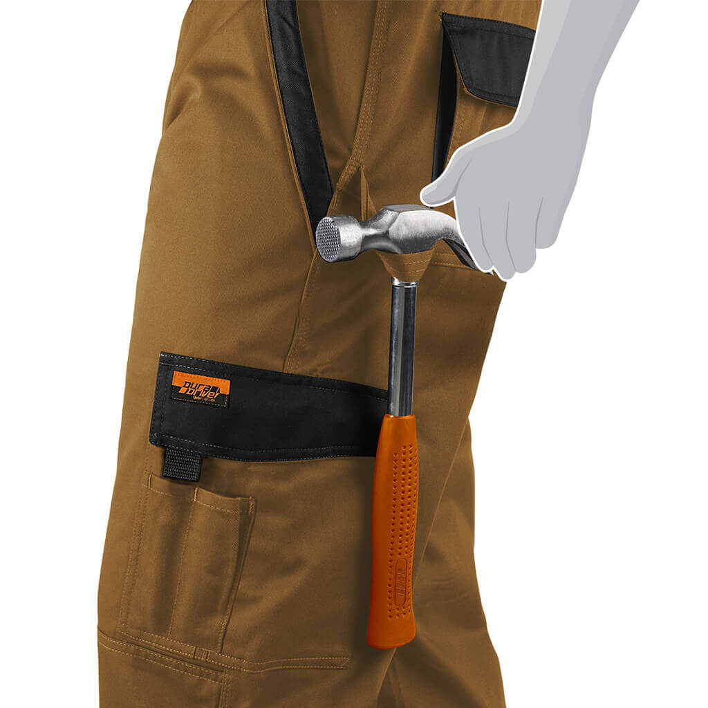 DuraDrive Men's TRADESMAN British Tan Hi-Vis Two Tone Work Pants